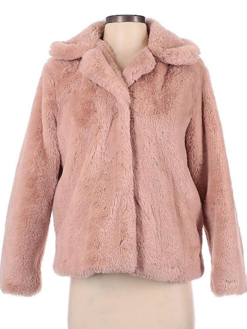 miami Blush Pink Teddy Faux-Fur Jacket